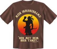 Indianername Der mit dem Bier - Fun T-Shirt, Grössen...
