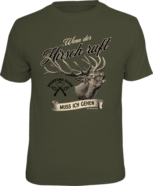 Jäger - Hirsch ruft - T-Shirt / Shirt Größe wählbar S M L XL XXL