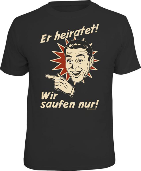 JGA - Er heiratet links - T-Shirt - Größe S M L XL XXL