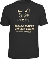 Katze - Chef weiß es - T-Shirt Grössen...
