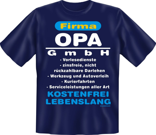 Opa GmbH farbig - Fun Spruch T-Shirt in den Grössen S-M-L-XL-XXL