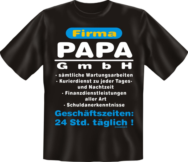 Papa GmbH farbig - Fun Spruch T-Shirt in den Grössen S-M-L-XL-XXL