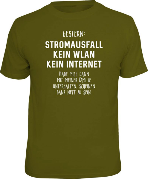 Stromausfall - Kein WLAN - T-Shirt - Größe S M L XL XXL