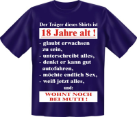 Träger 18 Jahre alt - Fun T-Shirt, Grössen...
