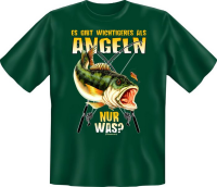 Es gibt wichtigeres als Angeln - Fun T-Shirt,...