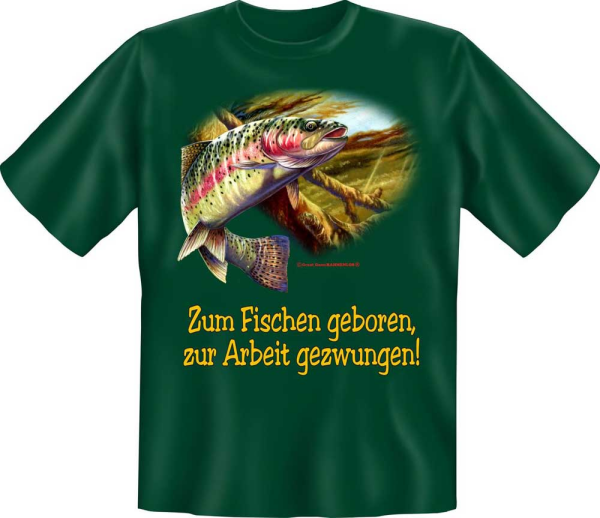 Zum fischen geboren Angler - Fun T-Shirt, Grössen S-M-L-XL-XXL