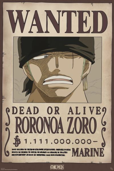 One Piece - Poster - Wanted Zoro