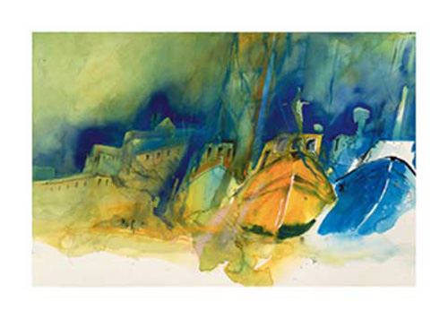 Almbauer, Gerhard - Kunstdruck - Boote vor Ferragudo