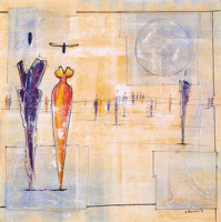 Neumark, Joram - Kunstdruck - Walk On By IV (Creme/Blue)