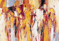 Haslinger, Karin R. - Kunstdruck - Menschen im Licht II