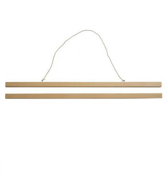 Holz-Posterleisten 51 cm - Posterleisten - 2 Paar, Magneten natur