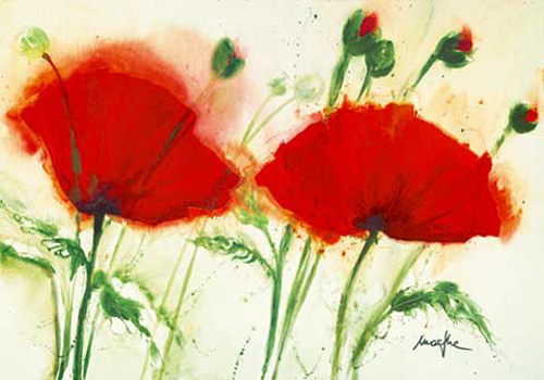 Marthe - Kunstdruck - Coquelicots au vent II