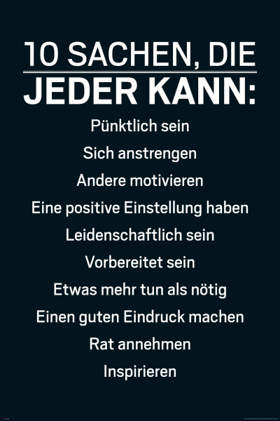 Motivational - Poster - 10 Sachen die jeder kann