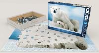 1000 Teile Puzzle Eisbären Mama mit schlafendem Baby