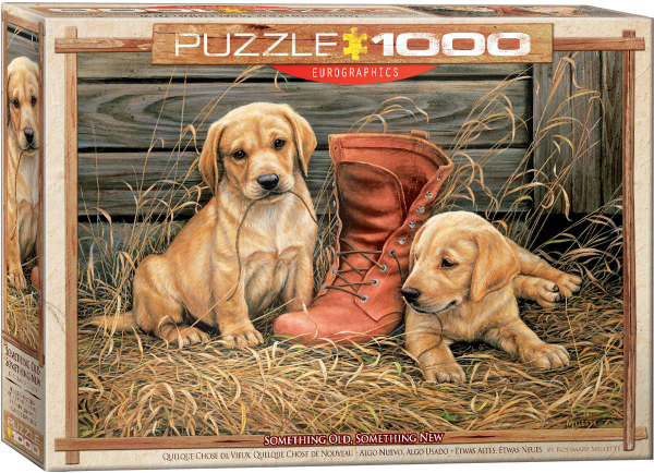 1000 Teile Puzzle Hundewelpen auf dem Bauernhof