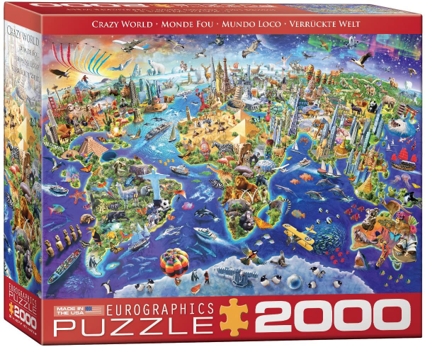 2000 Teile Puzzle Verrückte Welt Wimmelbild