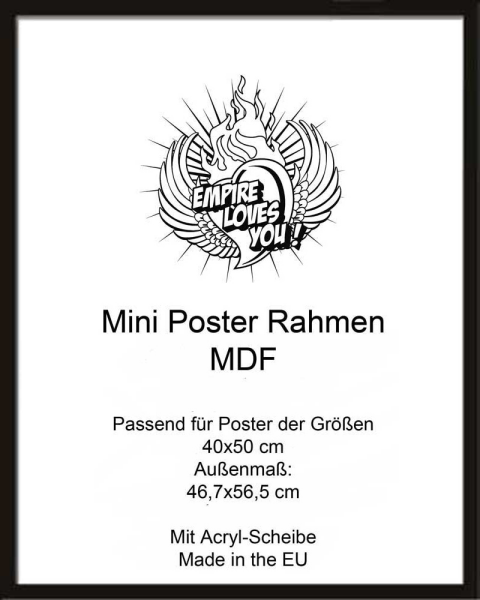 Rahmen Mini 40x50 cm - Wechselrahmen - Profil: 30mm MDF schwarz