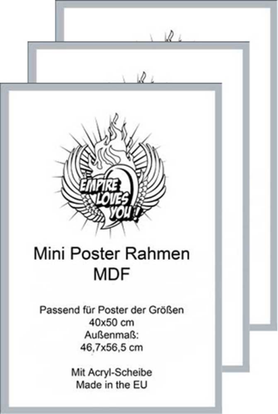 Rahmen Mini 40x50 cm - Wechselrahmen - 3er-Set Profil: 3 cm MDF silber