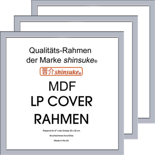 LP Plattencover Rahmen - Wechselrahmen - 3er-Set MDF innen 31,5x31,5 silber
