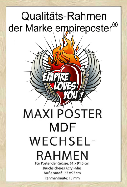 Rahmen Maxi 61x91,5 cm - Wechselrahmen - Profil: 30mm MDF Eiche