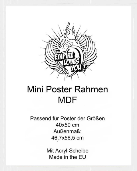 Rahmen Mini 40x50 cm Profil: 30mm MDF weiss Wechselrahmen