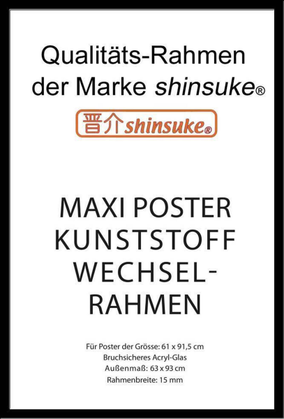Rahmen Maxi 61x91,5 cm - Wechselrahmen - 15mm Kunststoff schwarz