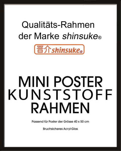 Rahmen Miniposter 40x50 cm - Wechselrahmen - 15mm Kunststoff schwarz