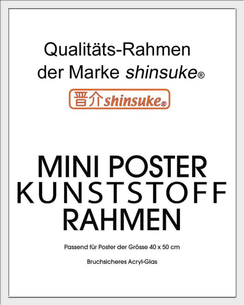 Rahmen Miniposter 40x50 cm - Wechselrahmen - 15mm Kunststoff weiß