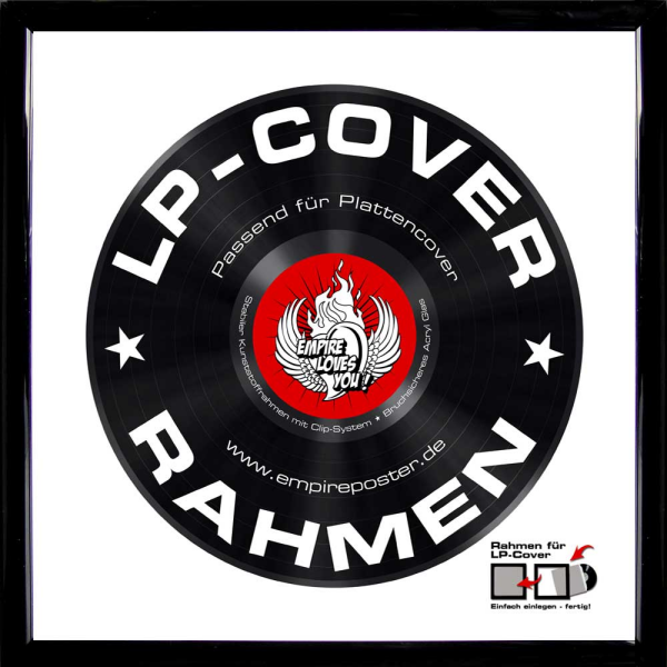 LP Plattencover Rahmen - Wechselrahmen - Profil: 15mm Kunststoff schwarz