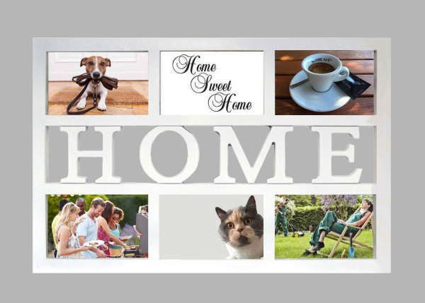 Collage Bilderrahmen Home - Wechselrahmen - Kunststoff weiss Multishot