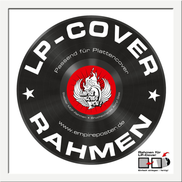 LP Plattencover Rahmen - Wechselrahmen - Profil: 15mm Kunststoff weiß