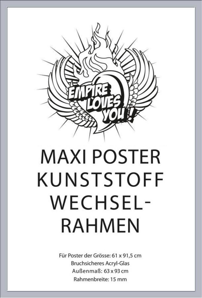 Rahmen Maxi 61x91,5 cm - Wechselrahmen - Kunststoff silber