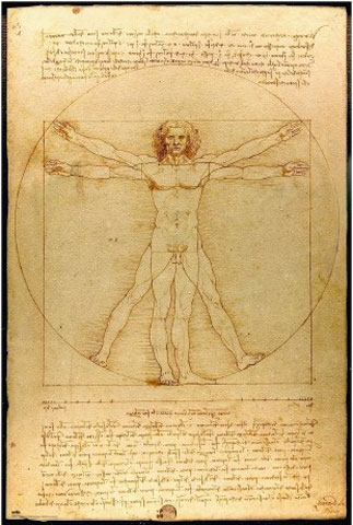 Leonardo da Vinci - Kunstdruck - Hombre de Vitruvio