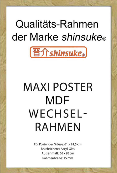 Rahmen Maxi 61x91,5 cm - Wechselrahmen - MDF Buche