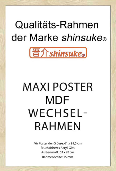 Rahmen Maxi 61x91,5 cm - Wechselrahmen - MDF Eiche