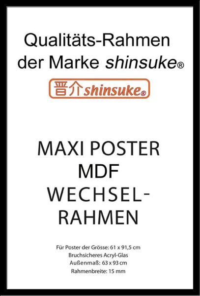 Rahmen Maxi 61x91,5 cm - Wechselrahmen - MDF schwarz