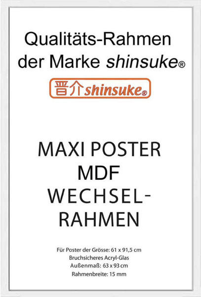 Rahmen Maxi 61x91,5 cm - Wechselrahmen - MDF weiss