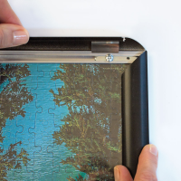 Puzzle Alu Rahmen für 1000er Aluminium Klappleisten Rahmen aufgebaut