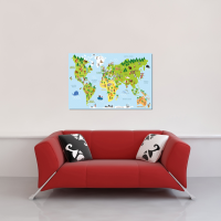 Kinderweltkarte - Poster - Children’s World Map