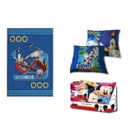 Sonic - Strandtuch - Geschenkset - Kissen und Decke