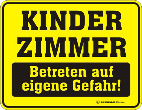 Kinderzimmer - Fun-Schilder - Blechschild