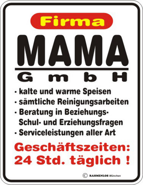 Mama GmbH - Fun-Schilder - Blechschild