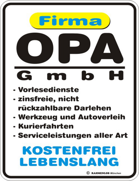 Opa GmbH - Fun-Schilder - Blechschild