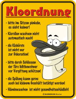 Kloordnung Blechschild Fun-Schilder