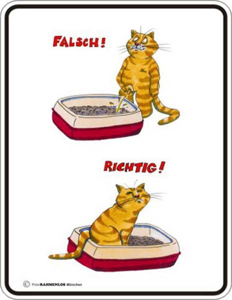 falsch richtig pinkeln - Fun-Schilder - Blechschild