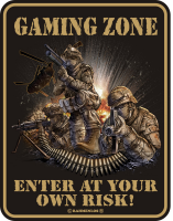Gaming Zone Enter at own risk - Fun-Schilder - Blechschild
