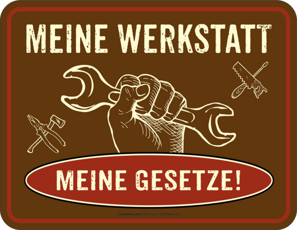 Meine Werkstatt - Fun-Schilder - Blechschild