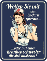 Krankenschwester - Fun-Schilder - Chefarzt