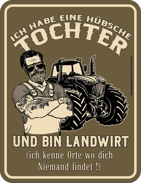 Landwirt - Fun-Schilder - Tochter