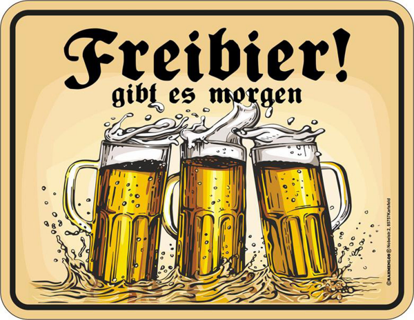 Bier - Fun-Schilder - Freibier